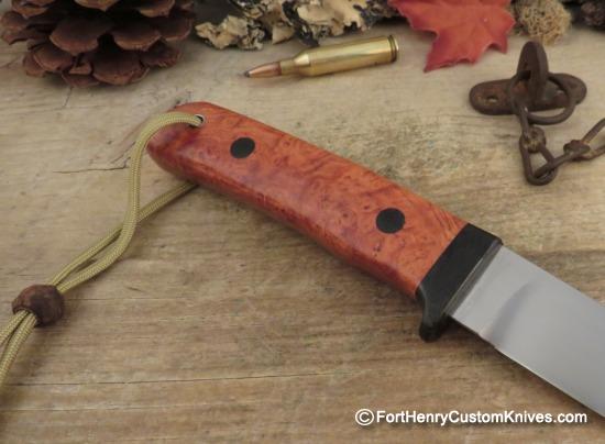 Hiroaki Ohta - Gentleman's Belt Knife - Amboyna Burl - Leather / Kydex Sheath - Image 4