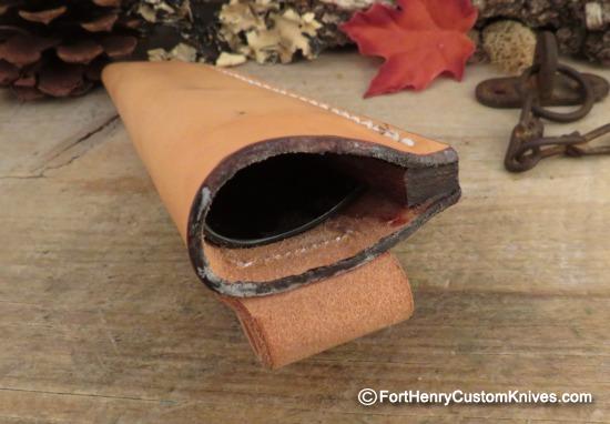 Hiroaki Ohta - Gentleman's Belt Knife - Amboyna Burl - Leather / Kydex Sheath - Image 6