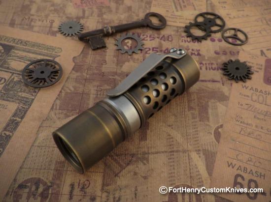 Barrel Flashlight - New Custom Brake - Dragon Driver - Solid Brass
