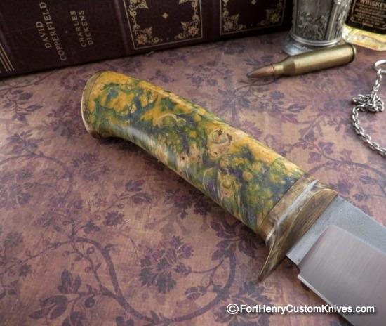 Georgi Menchev - Custom Drop Point Hunter - Maple Burl - Image 4