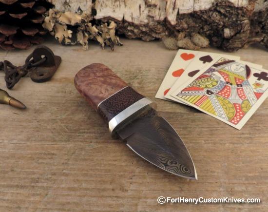 Herb Derr - Hand Forged - Dagger Neck / Pocket Fixed Blade - Rare Earth Magnetic Sheath