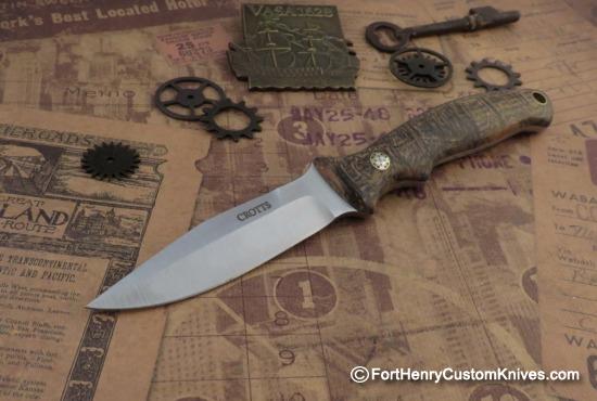 Dan Crotts - Raven Variant - Stabilized Gold Oak Burl - S30V