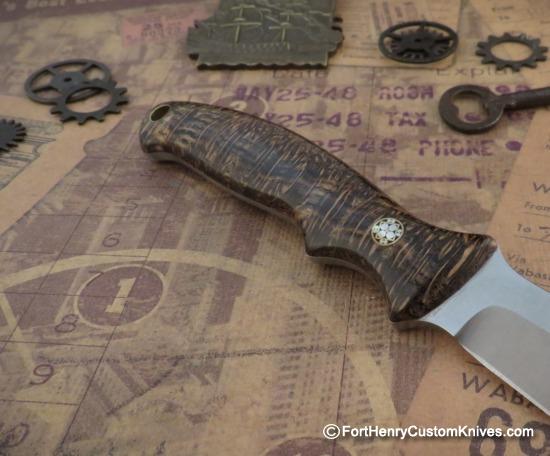 Dan Crotts - Raven Variant - Stabilized Gold Oak Burl - S30V - Image 4