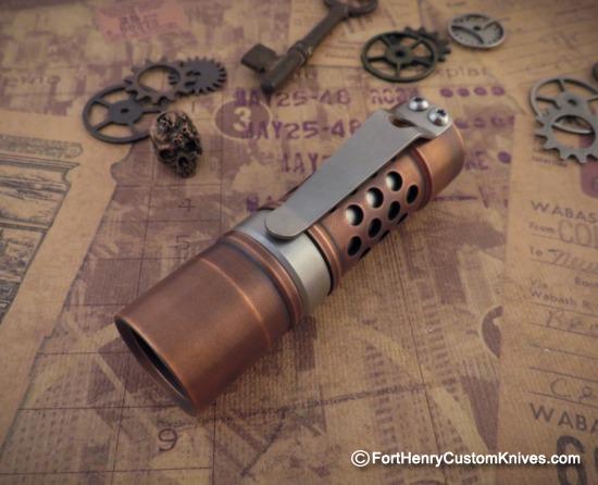 Barrel Flashlight - New Custom Brake - Solid Copper