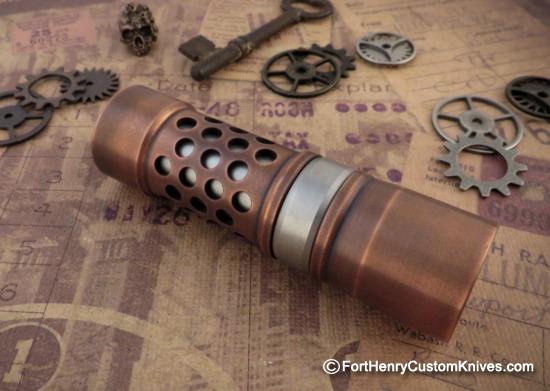 Barrel Flashlight - New Custom Brake - Solid Copper - Image 2