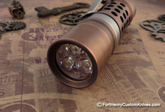 Barrel Flashlight - New Custom Brake - Solid Copper - Image 4