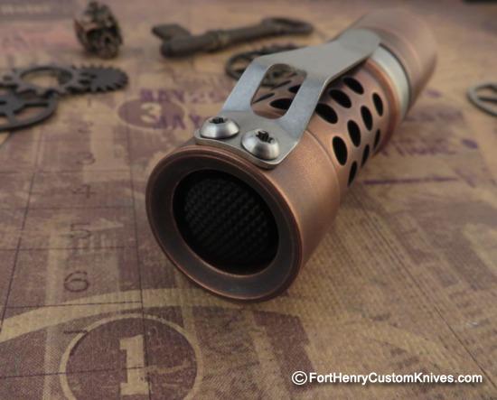 Barrel Flashlight - New Custom Brake - Solid Copper - Image 5