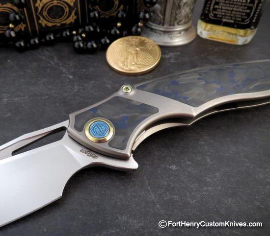 Rike Knife - RK1902 - Blue Carbon Fiber - M390 - Image 4