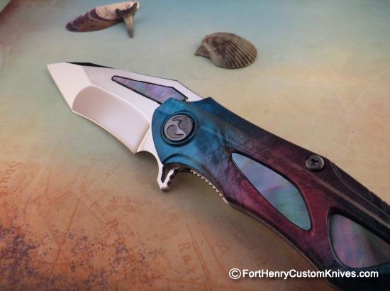 Dew Hara - Custom NOAH Tanto Flipper - New Finish - Black Lip Pearl Inlay - Image 2