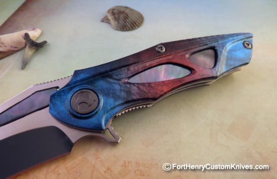 Dew Hara - Custom NOAH Tanto Flipper - New Finish - Black Lip Pearl Inlay - Image 3