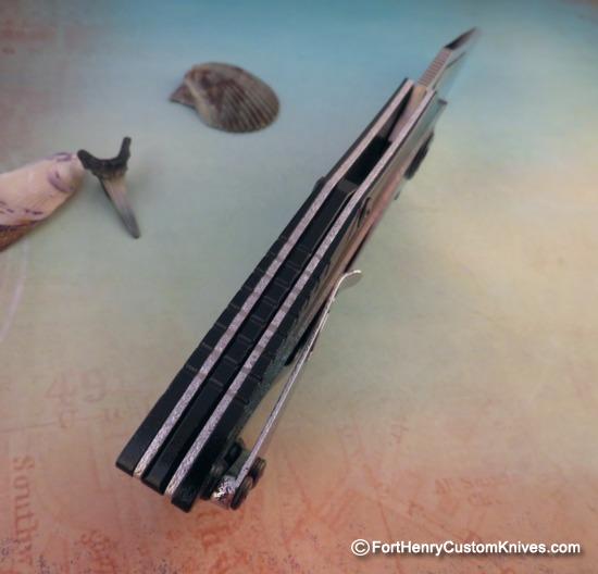 Dew Hara - Custom NOAH Tanto Flipper - New Finish - Black Lip Pearl Inlay - Image 4