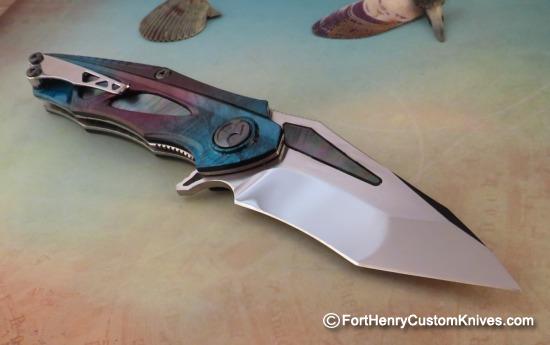 Dew Hara - Custom NOAH Tanto Flipper - New Finish - Black Lip Pearl Inlay - Image 6