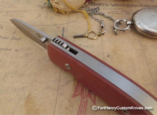 Bob Dozier - Custom Folding Hunter - Linen Micarta - Image 3