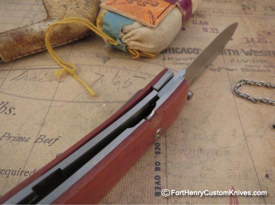 Bob Dozier - Custom Folding Hunter - Linen Micarta - Image 5