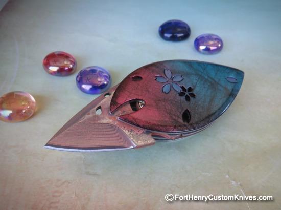 Dew Hara - Custom KAO - Money Clip Flipper - Copper & Damascus - Image 2