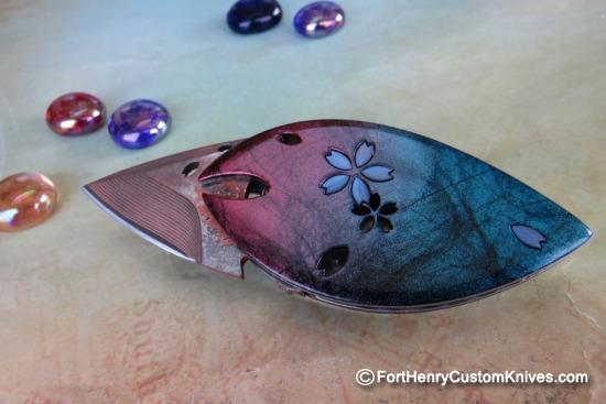 Dew Hara - Custom KAO - Money Clip Flipper - Copper & Damascus