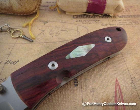 Bob Dozier - Custom Large Folding Hunter - Ironwood & Black Lip Pearl - Image 2