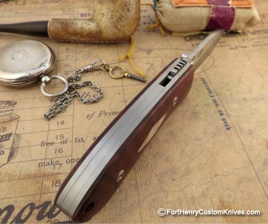 Bob Dozier - Custom Large Folding Hunter - Ironwood & Black Lip Pearl - Image 3