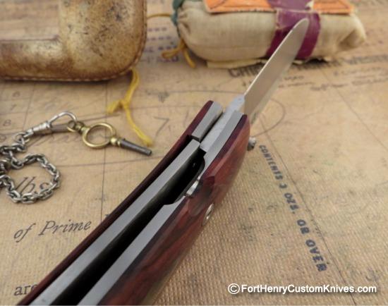 Bob Dozier - Custom Large Folding Hunter - Ironwood & Black Lip Pearl - Image 4
