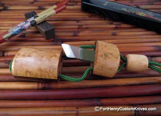 Raymond Johnson - Custom Kiridashi -  Birdseye Maple & Wenge Wood Sheath - Image 3