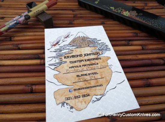 Raymond Johnson - Custom Kiridashi -  Birdseye Maple & Wenge Wood Sheath - Image 7