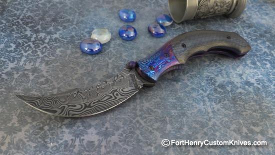 Alan Folts - Presentation Liner Lock - Damasteel / Timascus