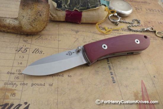 Bob Dozier - Custom Small Folding Hunter - Coral Micarta