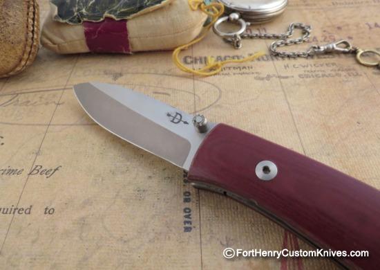 Bob Dozier - Custom Small Folding Hunter - Coral Micarta - Image 2