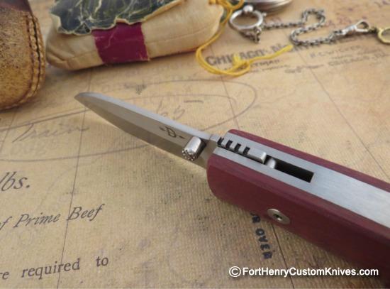 Bob Dozier - Custom Small Folding Hunter - Coral Micarta - Image 3