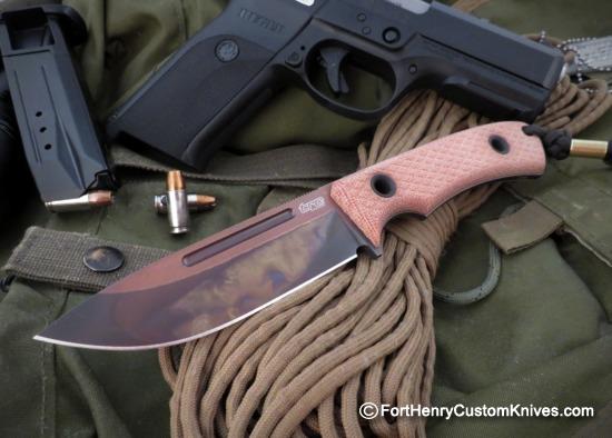 Andrius Tricius / TRC Knives - K1s Apoc - Elmax - Discontinued - Natural Canvas Micarta