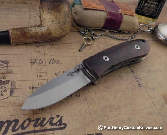 Bob Dozier - Custom Folding Hunter - Bolivian Rosewood Burl