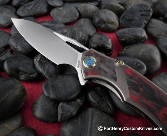 Rike Knife - RK1902 - Red Carbon Fiber - M390 - Image 2