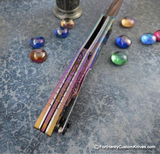 Dew Hara - Custom NOAH Tanto Flipper - Gold Lip Pearl Inlay - Image 3