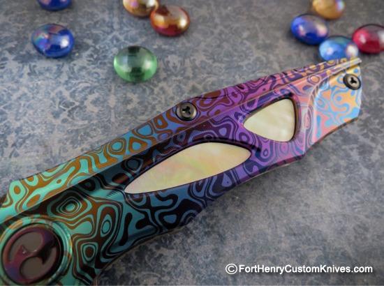 Dew Hara - Custom NOAH Tanto Flipper - Gold Lip Pearl Inlay - Image 5