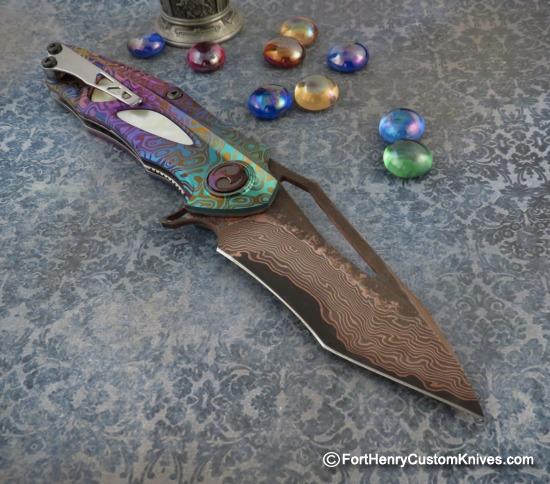 Dew Hara - Custom NOAH Tanto Flipper - Gold Lip Pearl Inlay - Image 6