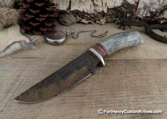 Herb Derr - Hand Forged - Straight Back Hunter - Stabilized Shed Stag