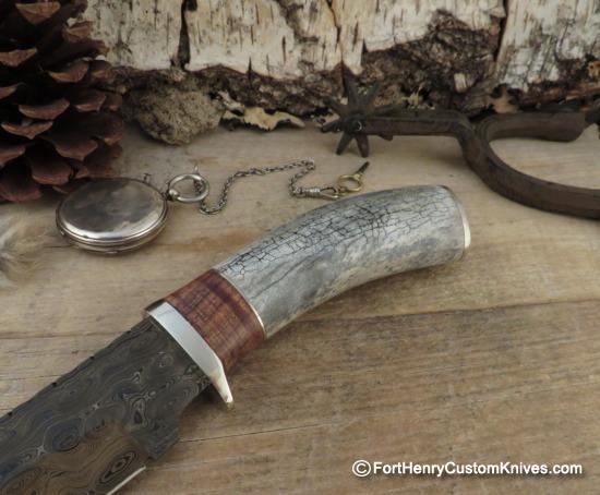Herb Derr - Hand Forged - Straight Back Hunter - Stabilized Shed Stag - Image 3