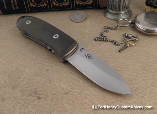 Bob Dozier - Custom Folding Hunter - Linen Micarta - Image 5