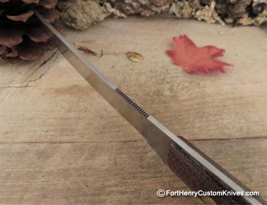 Bob Dozier - Custom Filet Knife - Burlap Micarta - Image 2