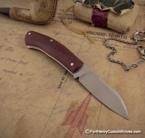 Thys Meades - Custom Mini Dino Slipjoint - Micarta - Image 4