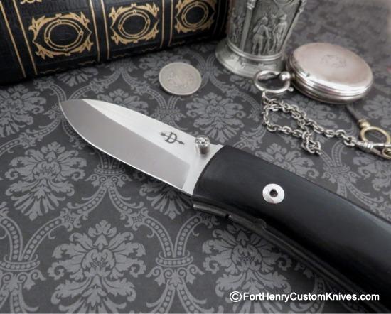 Bob Dozier - Custom Small Folding Hunter - Black Micarta - Image 2