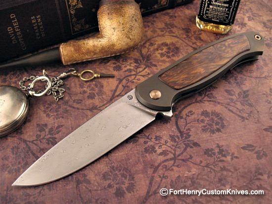 Alexander Cheburkov - Scout Flipper - Stainless Damasc - Ironwood