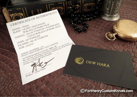 Dew Hara - Custom NOAH Tanto Flipper - Black Lip Pearl Inlay - Image 6