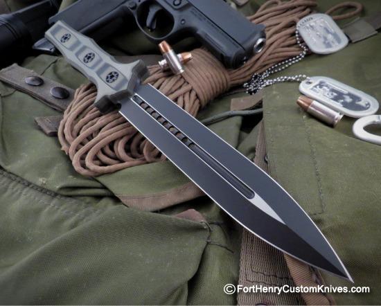 Heretic Knives - Nephilim - D.E. Elmax Dagger - Black / Green