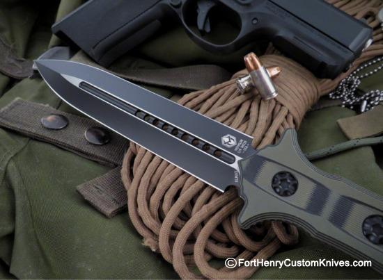 Heretic Knives - Nephilim - D.E. Elmax Dagger - Black / Green - Image 2