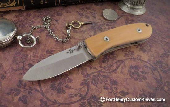 Bob Dozier - Custom Small Folding Hunter - Ancient Ivory Micarta