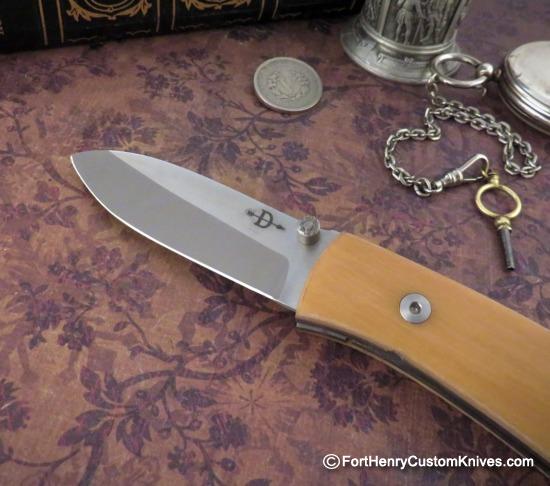 Bob Dozier - Custom Small Folding Hunter - Ancient Ivory Micarta - Image 2
