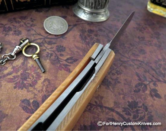 Bob Dozier - Custom Small Folding Hunter - Ancient Ivory Micarta - Image 4