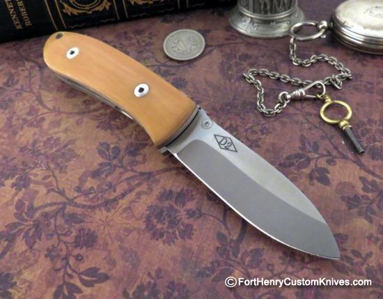 Bob Dozier - Custom Small Folding Hunter - Ancient Ivory Micarta - Image 5