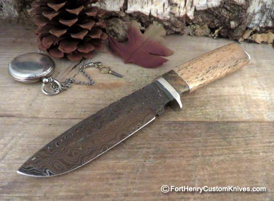 Herb Derr - Hand Forged - Long Trail Drop Point - Fossilized Sea Cow Rib